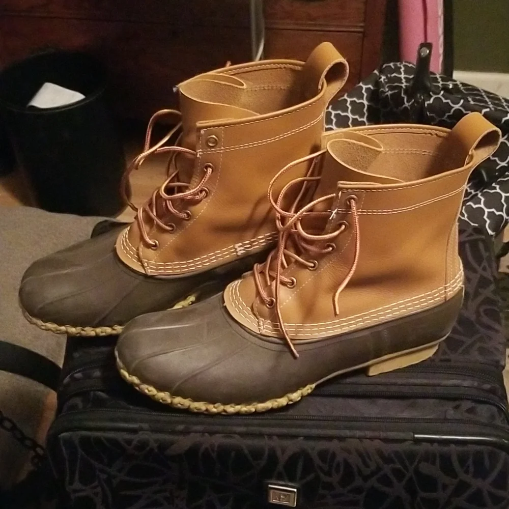 L.L. Bean 8" Duck Boots Brown Tan 10M Mens - Picture 1 of 8